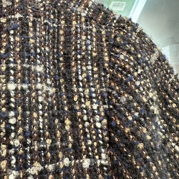 COLDWATER CREEK Wool Short Sleeve Blazer Jacket Brown Blue Tweed Plus Size 18W - Picture 4 of 15